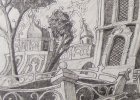 A fragment of the sketch for the painting \"Chaine Ryazan Kremlin\", 2015-2016.