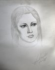 The dreaming girl. Portrait sketch. 50х40 cm, paper, graphitic pencil, 2011.