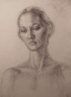 Рисунок к портрету молодой девушки. Бумага, графитный карандаш. 61х43см, 1996г.с.