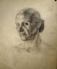 Рисунок к портрету пожилой женщины. Бумага, графитный карандаш. 61х43см, 1995г.с.