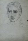 Alisa Sysoyeva. A portrait sketch. Paper, graphitic pencil. 30.5x21.5, 1997.