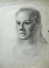 Elena Bohan. A portrait sketch. Paper, graphitic pencil. 42x30, 1996.