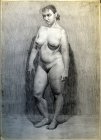 Naked female model. Paper, graphitic pencil. 80х60.1997