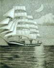 \"Sails of happiness\", 30.6 x 24.5 cm, graphite pencil on paper, 2022-2023