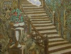 Фрагмент картины «Вечер.» Нижняя часть картины: лестница, ваза с цветами, орнаментальные ступени. 