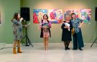 From left to right: Anna Yakhira, Ekaterina Orzhikhovskaya, Svetlana Konstantinova, Maria Dzhigrina. Opening of the exhibition \"Inspiration by Ornament-2024\". Lyubertsy Art Gallery, 02/03/2024.