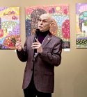 Grigory Ginzburg - honorary guest of the exhibition, Professor, Doctor of Art History, member of the editorial board of the Moscow magazine \"Russian Gallery XXI Century\" gives a speech. \"Ornament inspiration-2024\". Lyubertsy Art Gallery, 02/03/2024.