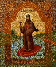 \"St. Basil I Bishop of Ryazan and Murom\", 31x26 cm, wood, oil, gesso, pavoloka, 2018-2019 