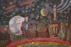 Lengthways on a rainbow (from a diptych) \"Tsiolkovsky\'s Worlds\", 100 х 150 cm, a canvas, oil, 2016.