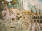 Detail of the mural \"Elven city.\" 1st wall. 