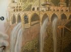 Detail of the mural \" Elven city.\" Wall number 2 . 