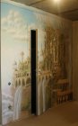 Concealed door. Wall painting \" Elven city.\" Wall number 2 . 