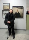Artist Lev Kostev in his paintings. The opening of the Jubilee Regional Art Exhibition \"Autumn - 2015\", dedicated to the 75th anniversary of the Ryazan branch of the Union of Artists of Russia. October 23, 2015. Exhibition Hall of Artists Union, Ryaz