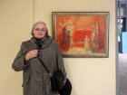 The artist - Tatiana Vlasova his painting. The opening of the Jubilee Regional Art Exhibition \"Autumn - 2015\", dedicated to the 75th anniversary of the Ryazan branch of the Union of Artists of Russia. October 23, 2015. Exhibition Hall of Artists Unio