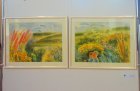 Water color works of Tatyana Pivovarova \"High herbs of the childhood\" (diptych). Opening of the art project \"Ryazan I Love You!\" Ryazan state regional puppet theater, on August 31, 2016. The action is dated for \"City Day\".