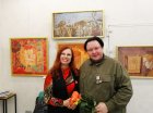With Tatyana Kukoleva. Opening of Alexey Akindinov\'s personal exhibition \"Ornamental Reality\". February 20, 2023 Art Gallery \"Prio-Vneshtorgbank\", Ryazan.