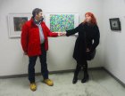 At the left – the artist – Oleg Potapov. Opening of the reporting Regional art exhibition \"Spring of 2016\". April 1, 2016. Showroom of the Union of artists of Russia, Ryazan.