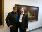 Alexey Akindinov and the friend: artist Andrey Mironov, at Andrey\'s exhibition. April 2010.