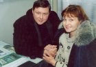 Alexey with Lena. 2003. At the exhibition hall. Ryazan.