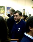 Alexey Akindinov with a medal «Talent and Calling» of the World Alliance «Peacemaker». The exhibition «Peacemakers». CHA. Moscow. 29.12.09.