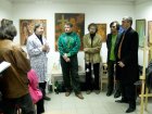 At left - to right: Villi Melnikov, artists, participants of an exhibition: Alexey Akindinov, Presnyakov Maksimiljan, Vlad Efremov, the director of Art salon \"Palette\" Michael V. Antonov.
