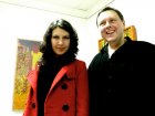 With artist Olga Levina at opening of an exhibition of Alexey Akindinov. On September, 25th 2009.