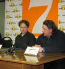 On a press - conferences. Villi Melnikov, Alexey Akindinov.