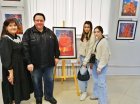 Alexey Akindinov, participants and guests of the exhibition \"Inspiration by Ornament\" at Alexey\'s paintings. Lyubertsy Art Gallery, February 4, 2023 Moscow.