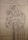 Cardboard to a picture «The Blessed Virgin of Ryazan.». Paper, graphitic pencil. 71x51, 2002.