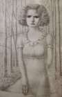 Картон к картине «Портрет Дженифер Джейсон Ли». Бумага, графитный карандаш. 31,5х49,5см, 2007-2010гг.
