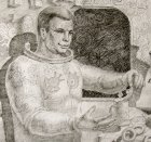 Yury Gagarin. A sketch fragment to a picture «Gagarin\'s Breakfast».