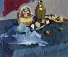 Still Life with olive pitcher. Sketch. 15х18 cm, oil on canvas on board. 1994.