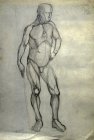 Sketch with nude male model. 50х35 cm, paper, graphite pencil. 1996.