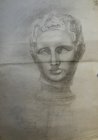 Nero. Drawing plaster head. 70х53 cm, paper, graphite pencil. 1993.
