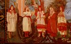 Фрагмент картины «Есенин и Айседора»:  Группа женщин в народных Рязанских костюмах.