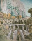 Detail of the mural \" Elven city.\" 1st wall .