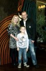 Customers: spouses Alexander and Margarita and their son. At Alexey Akindinov\'s picture \"Zebra 1\" (the left part of diptych of \"Zebras\"), on their apartment. On February, 25th 2012.