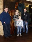 Alexey Akindinov at a picture \"Zebra 1\", with customers: spouses Alexander and Margarita and their son, on their apartment.