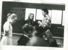 Алексей и Софья Кипарисова на \"практике\" в школе №7. г. Рязань. 1996г.
