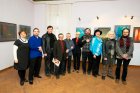 Collective photo of participants of the exhibition \"Cosmos\", from right - to left: Maksimilian Presnyakov, Valentin Chavkin, Galina Dmitrievna, Alexey S. Anisimov (Chair of the Ryazan branch of the Union of Artists of Russia), Elena V. Grafshina, Ana
