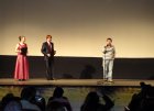 Festival of Fiction \"Let\'s go!\" October 4, 2012. The director of the film \"Real fairy tale\" - Andrey Marmontov (right) leading the grand opening - Maria Pilipenko (left). 