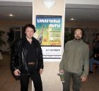 Fantasy festival \"Let\'s go!\" October 4, 2012. The artists in the exhibition \"The exciting worlds\": Alexey Akindinov (left) and Maximilian Presnyakov amid posters Events at the festival. 