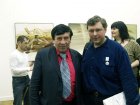 Actor Vladimir S. Permjakov congratulates Alexey on medal delivery «Talent and Calling» World Alliance «Peacemaker». CHA. Moscow. 29.12.09.