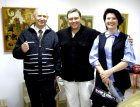 At left - to right: Alexander S. Evstefeev, Alexey Akindinov, Anna Pahomova. At opening of an exhibition of Alexey Akindinov. On September, 25th 2009.
