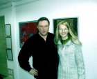 Artist Lyudmila Voskoboynikova and Alexey at opening of an exhibition of Alexey. On September, 25th 2009.